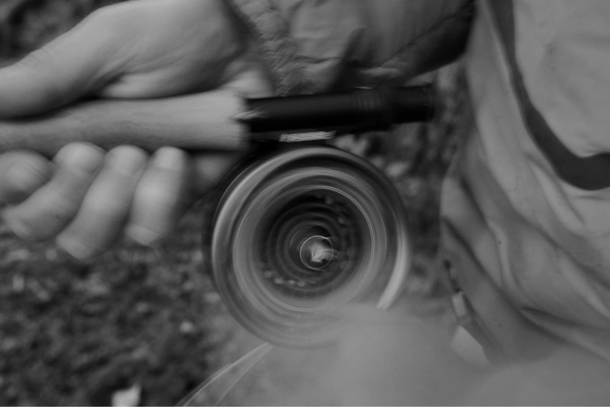 Close-up of a fishing reel